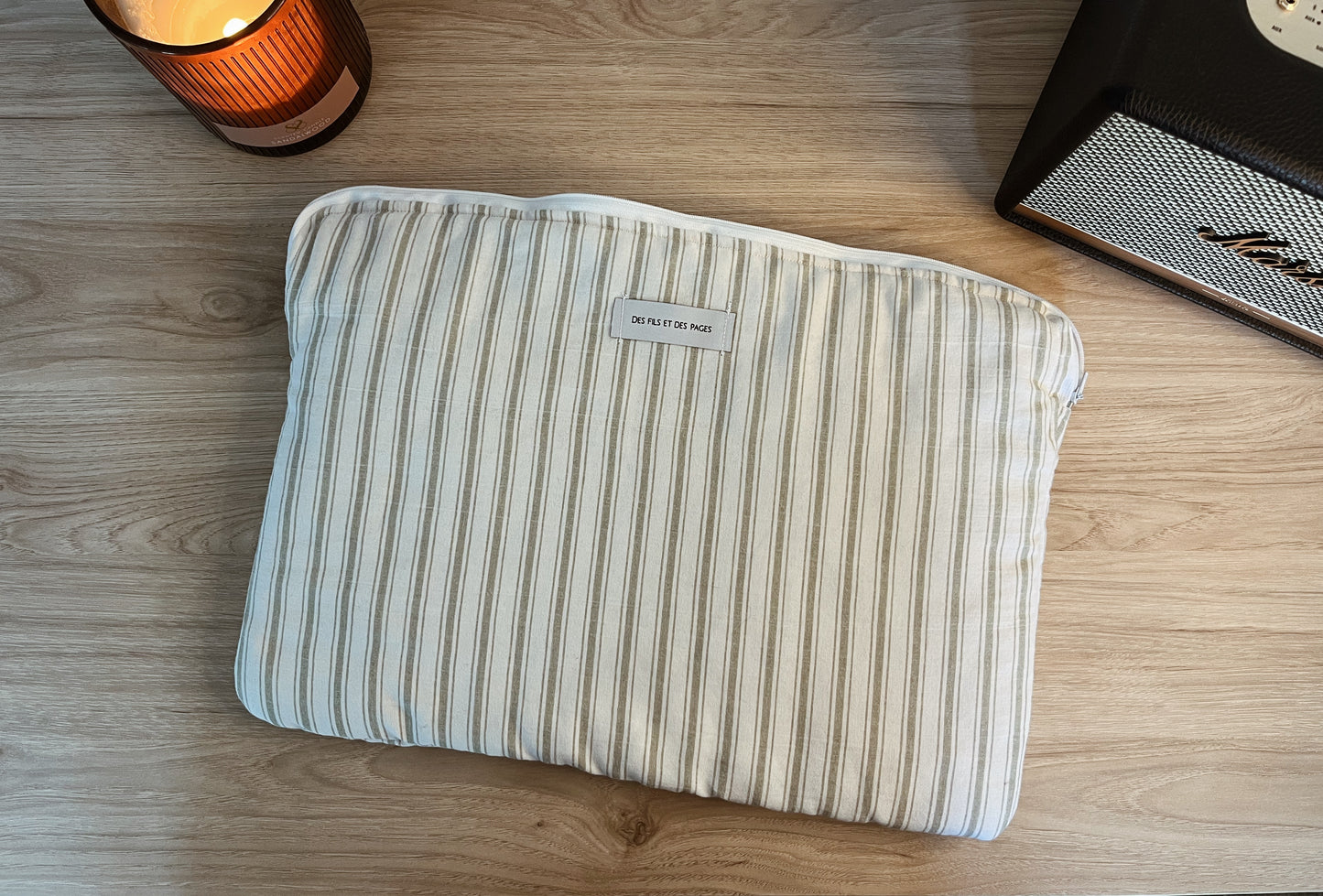 15-inch computer cover - Geneviève “Stripes”