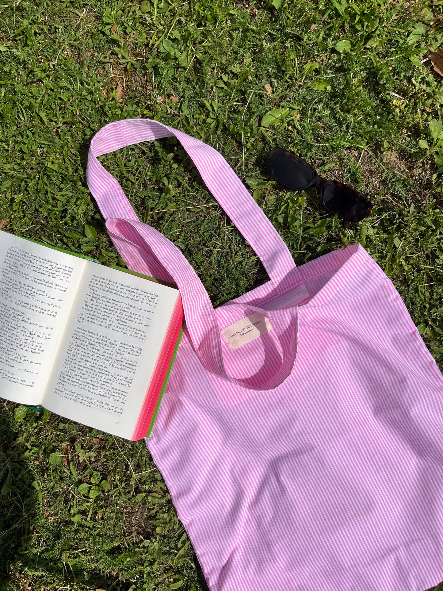 Tote bag Fourre-tout Rayé rose