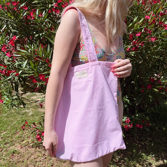 Tote bag Fourre-tout Rayé rose
