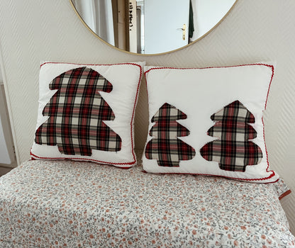 Lot de 2 housses de coussins de Noël Sapins